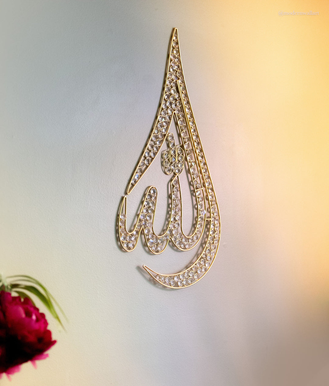 Tear Drop Metal Wire with Rhinestones- Allah or Mohammed