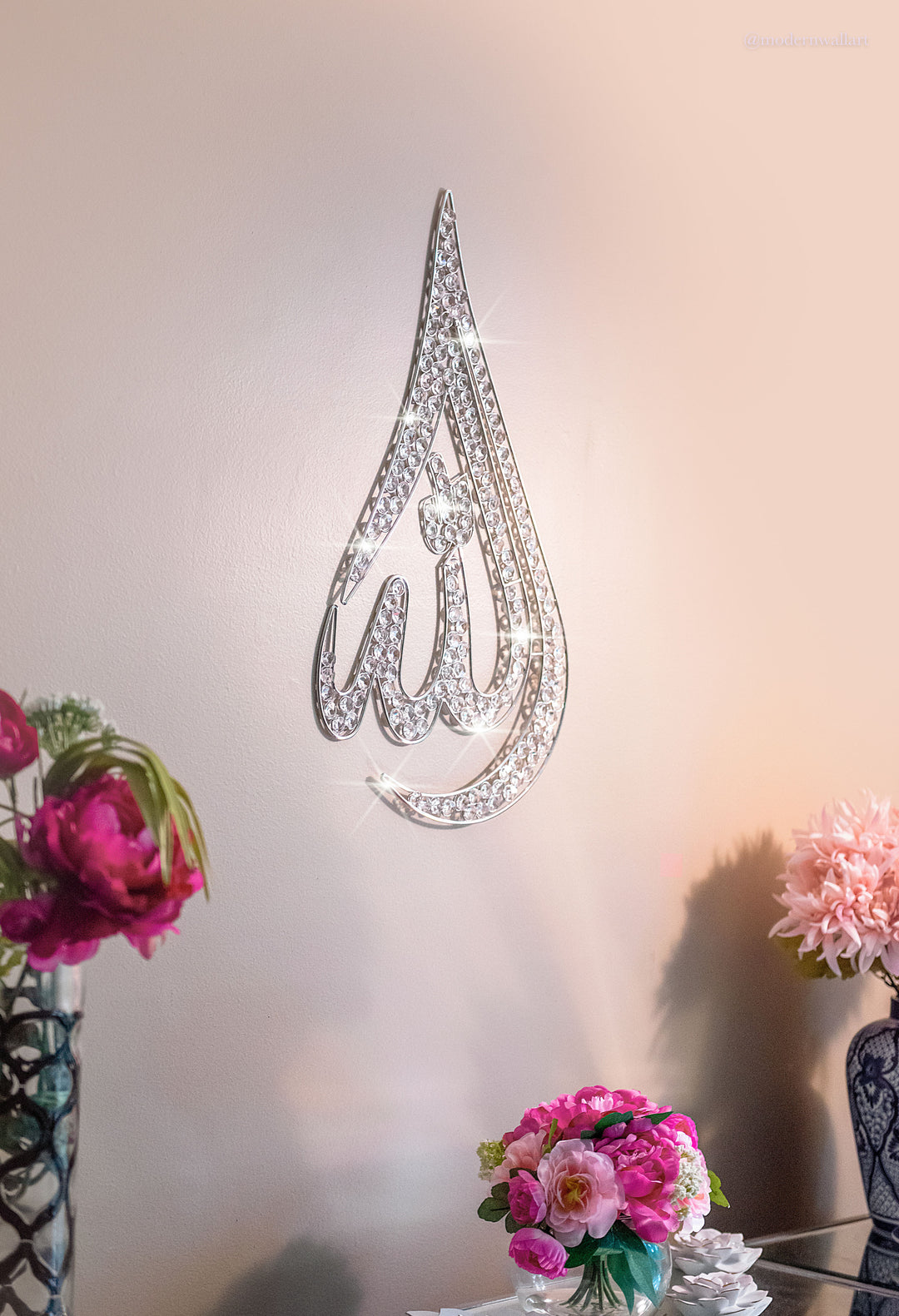 Tear Drop Metal Wire with Rhinestones- Allah or Mohammed