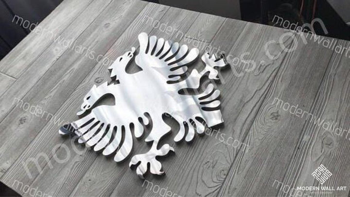 Albanian Eagle Logo In Stainless Steel 36 Inch Metal