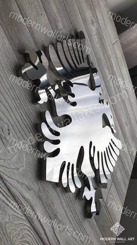 Albanian Eagle Logo In Stainless Steel 36 Inch Metal